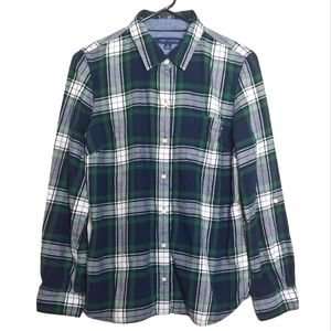 Tommy Hilfiger Plaid Casual Button Down Long Sleeve Flannel Shirt Size Medium